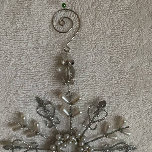Crystal, Pearl, Sparkle Snowflake Ornament - Picture 4 of 5